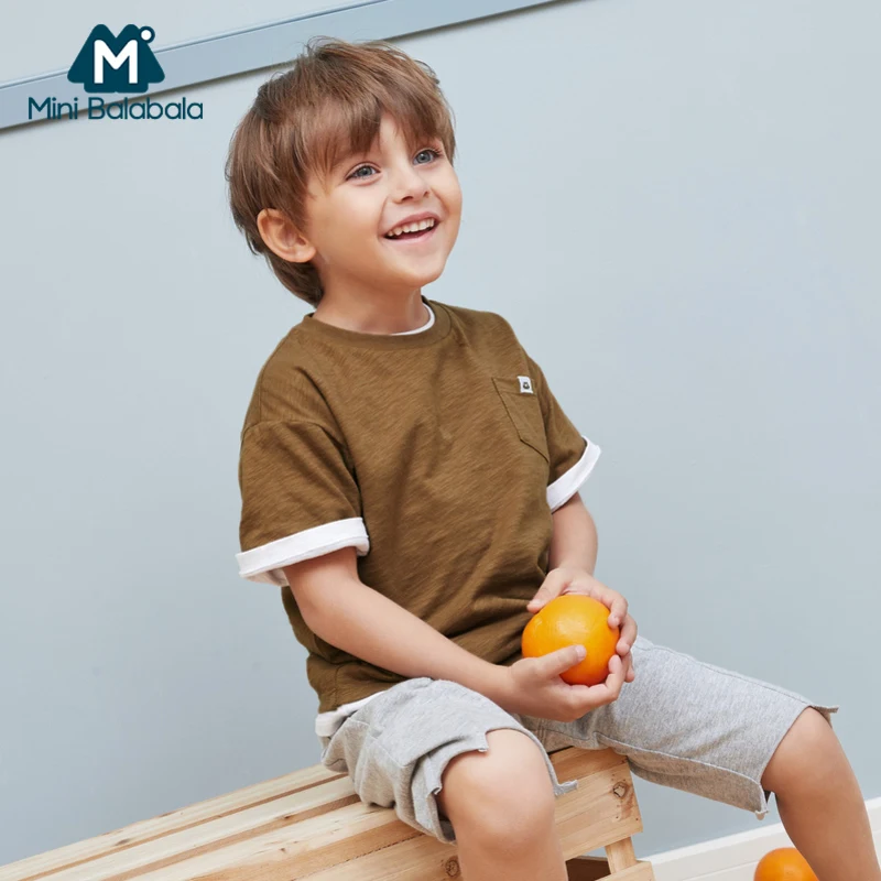 BalabalaChildren/мини-футболка с короткими рукавами для мальчиков детская хлопковая