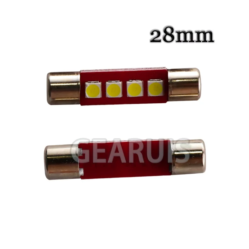 100 шт. гирлянда T6.3 28 мм 31 4 SMD 3030 светодиодная Автомобильная зеркальсветильник s для