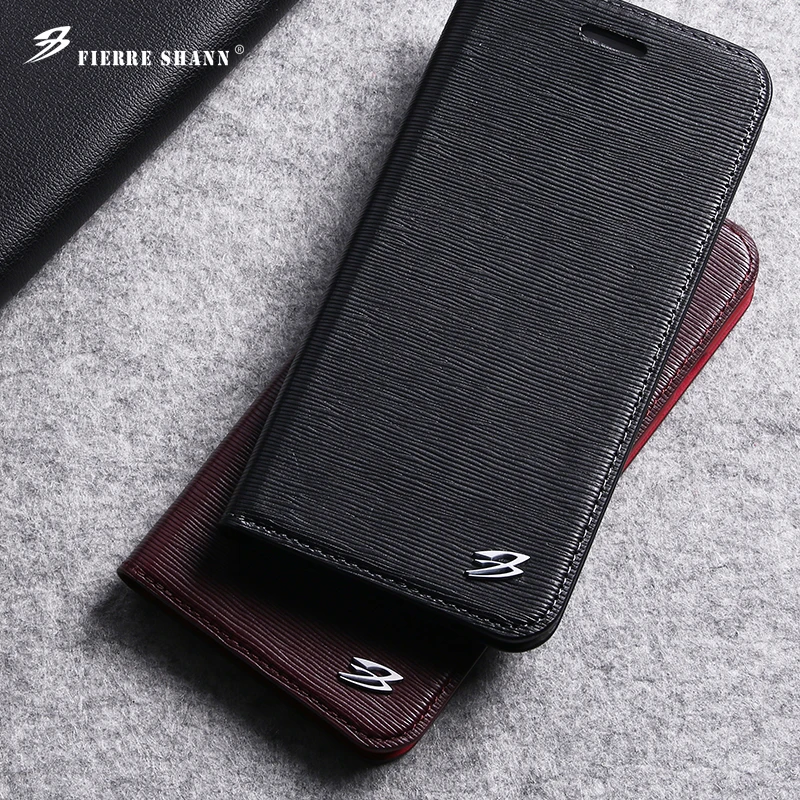 Fierre shann первый слой коровьей зубочистки шаблон Чехлы для iPhone 8 Plus 7 plus 6 6s Plus крышка ручной работы карты карман подставки