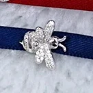 silver blue Модные Пчелы серьги в форме животных чокер и серьги ожерелье ювелирный набор 925 серебро Циркон женский свадебный набор ювелирных изделий в форме животных - Окраска металла: silver blue