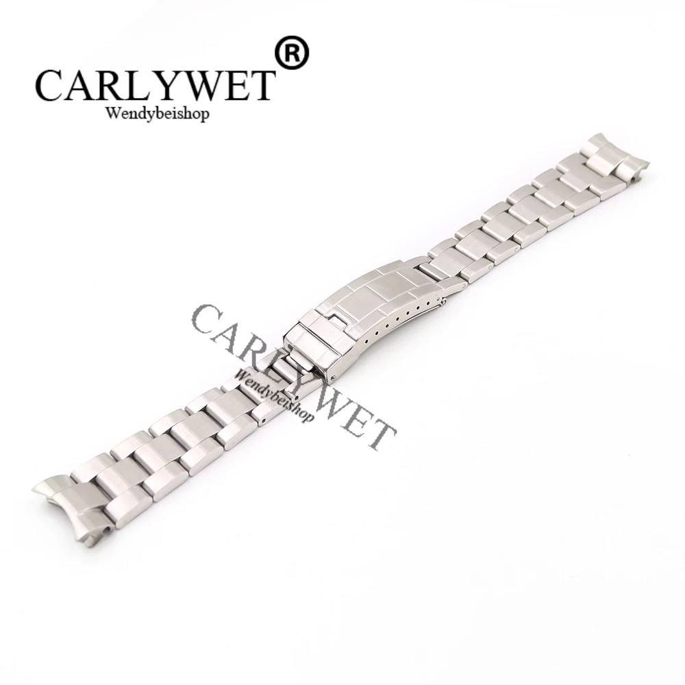CARLYWET 20 мм серебро из золота двух цветов Твердый изгибающий конец из нержавеющей стали сменный Браслет для часов в винтажном стиле
