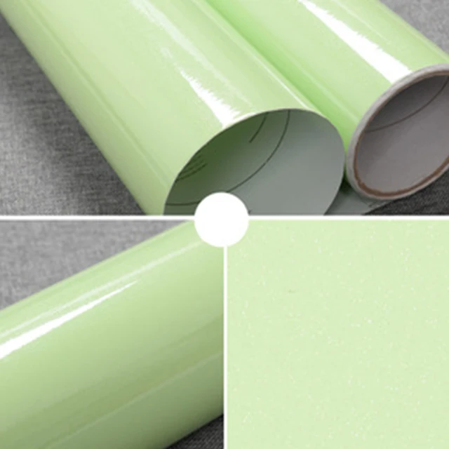 Light Green Современная самоклеящаяся Настенная Наклейка "сделай сам" для кухни, шкафа, двери, шкафа, мебели, ПВХ контактная бумага, одноцветная настенная бумага для домашнего декора - Цвет: Light Green