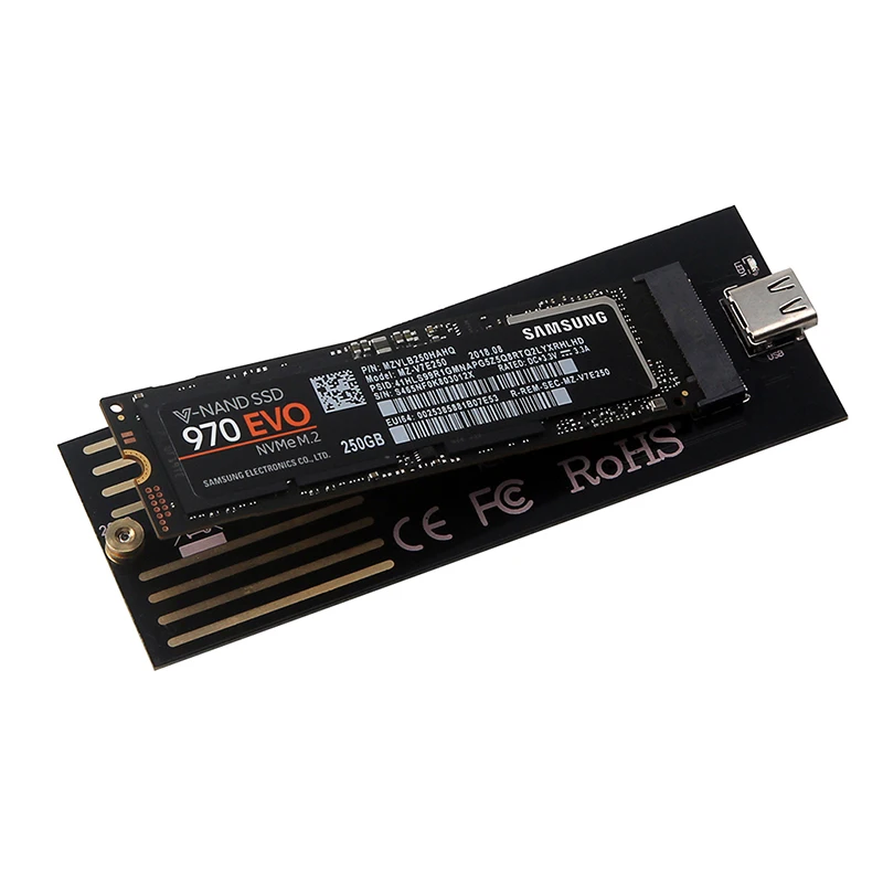 M.2 NVME PCI Express SSD HDD Enclosure USB3.1 type-c to M key PCIe 3.0 4x NGFF External Mobile case for Samsung 970 Pro 960 EVO images - 6