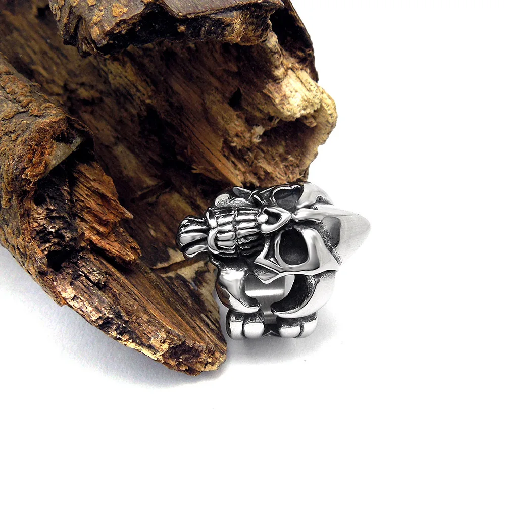 Fashion jewelry titanium steel ring The old man's skull Titanium accessories Small gifts | Украшения и аксессуары