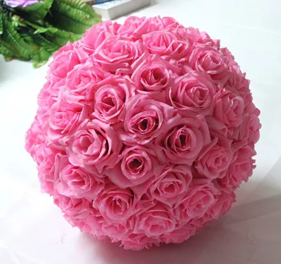 pink 1"(25 см) висящий цветочный шар ВИНО свадьба целование шары Pomanders мята зеленые цветы Свадебные Украшения Центральные элементы - Цвет: pink