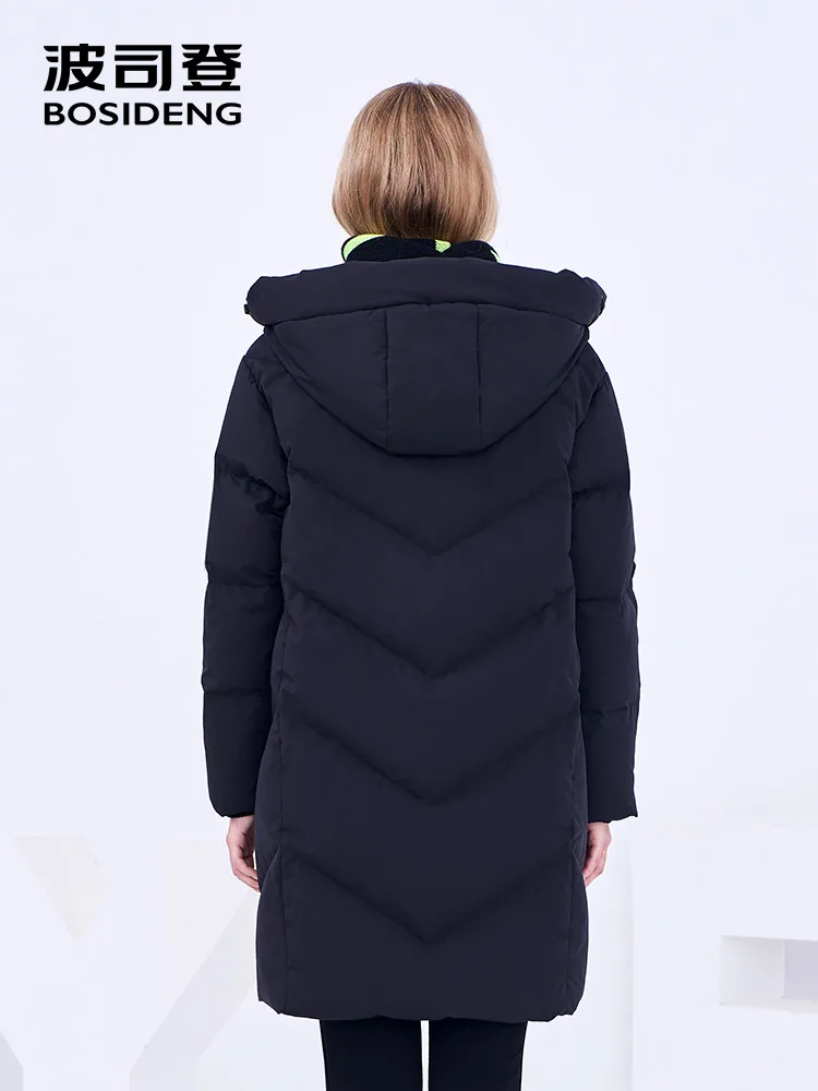 BOSIDENG зимнее длинное пальто 90% утиный пух Толстая теплая верхняя одежда женская