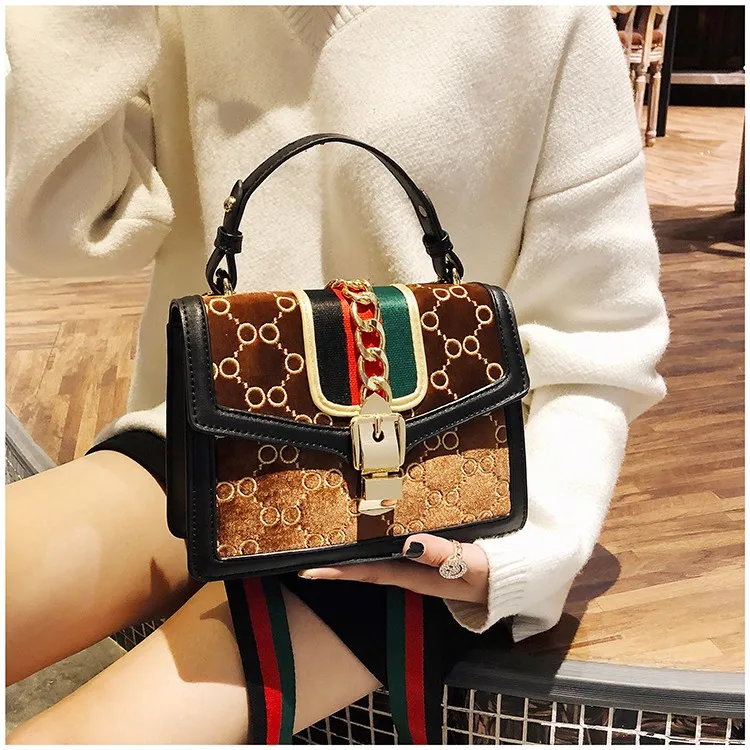 brown Новая роскошная женская сумка, дизайнерская женская сумка с заклепками, на цепочке, сумка-мессенджер, сумки на плечо, женский клатч с черепом, известный бренд - Цвет: brown