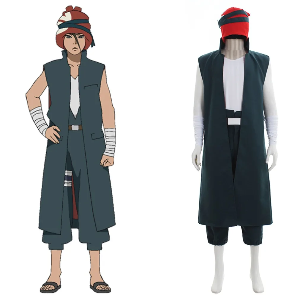

Custom Made Boruto: Next Generations Iwabe Aino Cosplay Costume Adult Vest Top Pants Hat Set Costume L0516