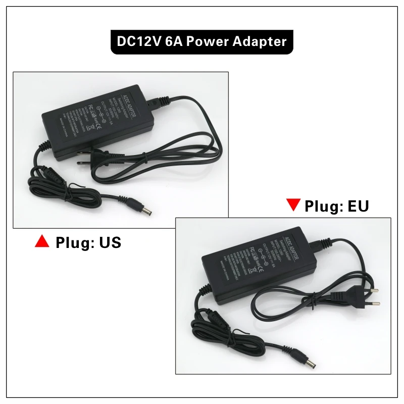 6A LARZI AC 100 V-240 V к DC 12V 1A 2A 3A 5A 6A трансформаторы для освещения адаптер питания конвертер зарядное устройство для светодиодные ленты светильник - Цвет: 6A