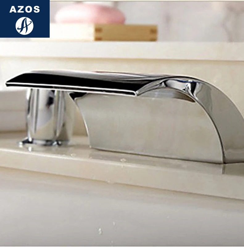 Сплит-смеситель Azos водопад латунь хром искусственный балкон ниже счетчика