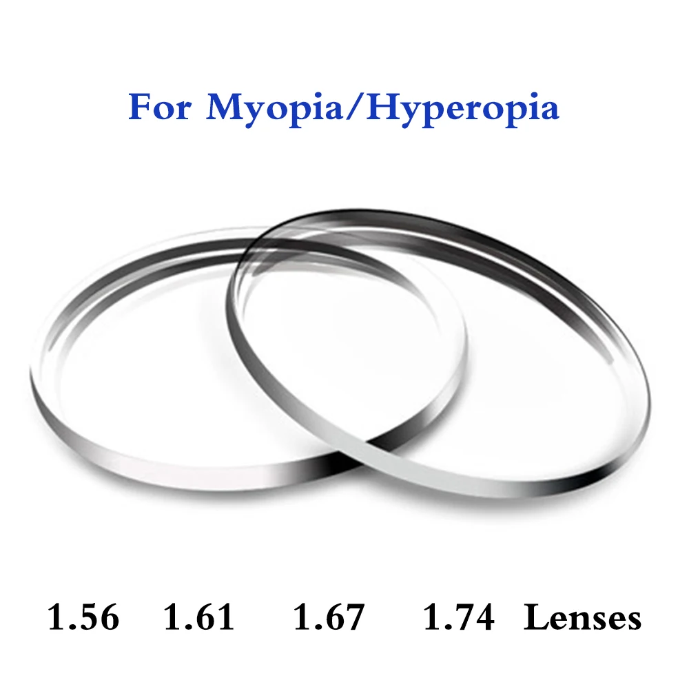 

1.56 1.61 1.67 1.74 Index Prescription Glasses Lenses Men Women Aspherical Customized Myopia Hyperopia Eyeglasses Lenses