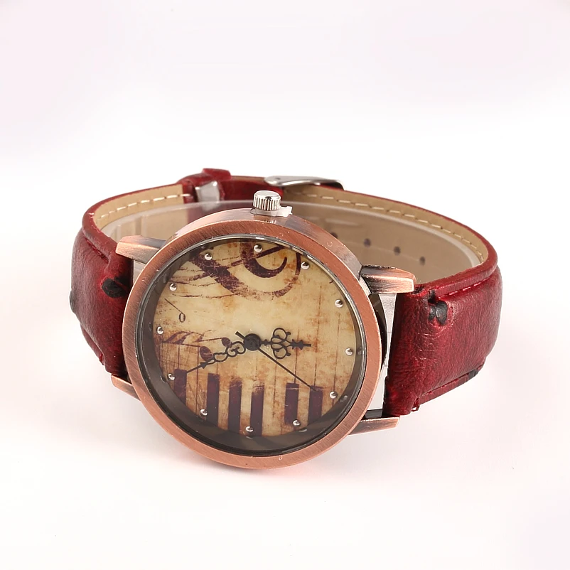 Ретро музыкальная нота пара кварцевые наручные часы Повседневное классический