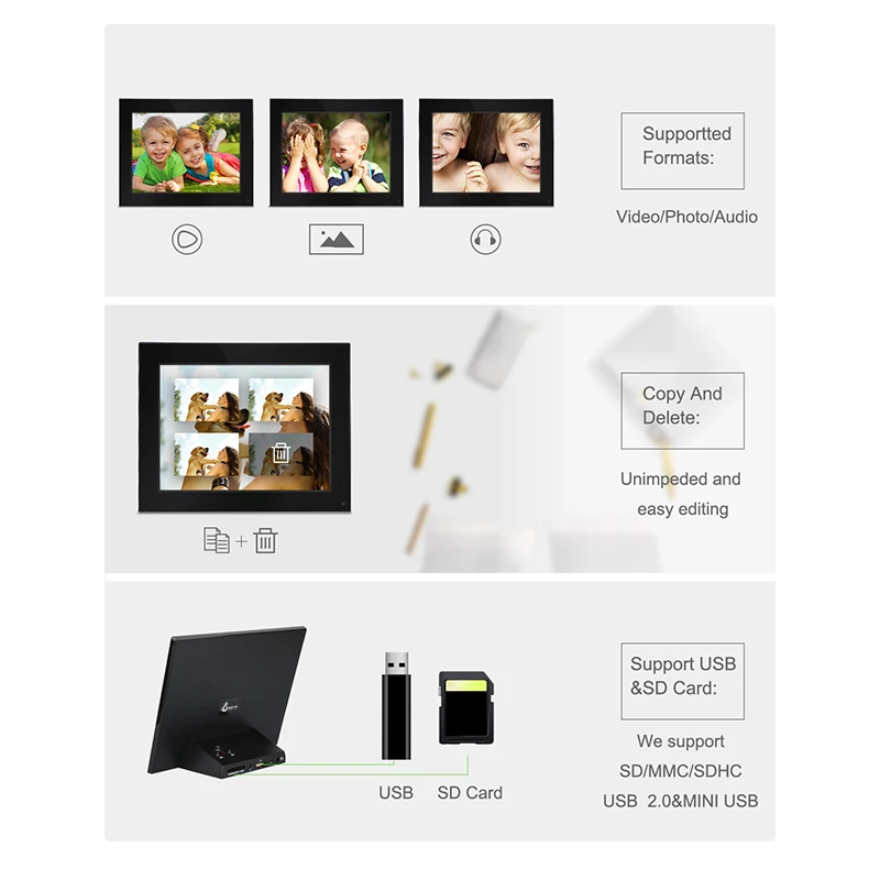 Цифровая фоторамка 10 &quotкартина будильник MP3 MP4 Видео Movie Player книги удаленного