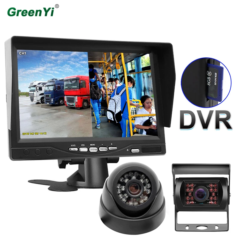 GreenYi HD AHD 7 &quotTFT ЖК экран 2 CH монитор парковки автомобиля DVR цифровой