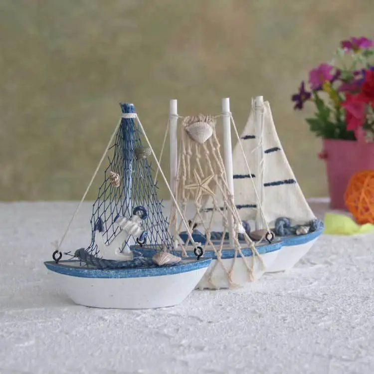 Мини-корабль в средиземноморском стиле декоративные украшения искусственный