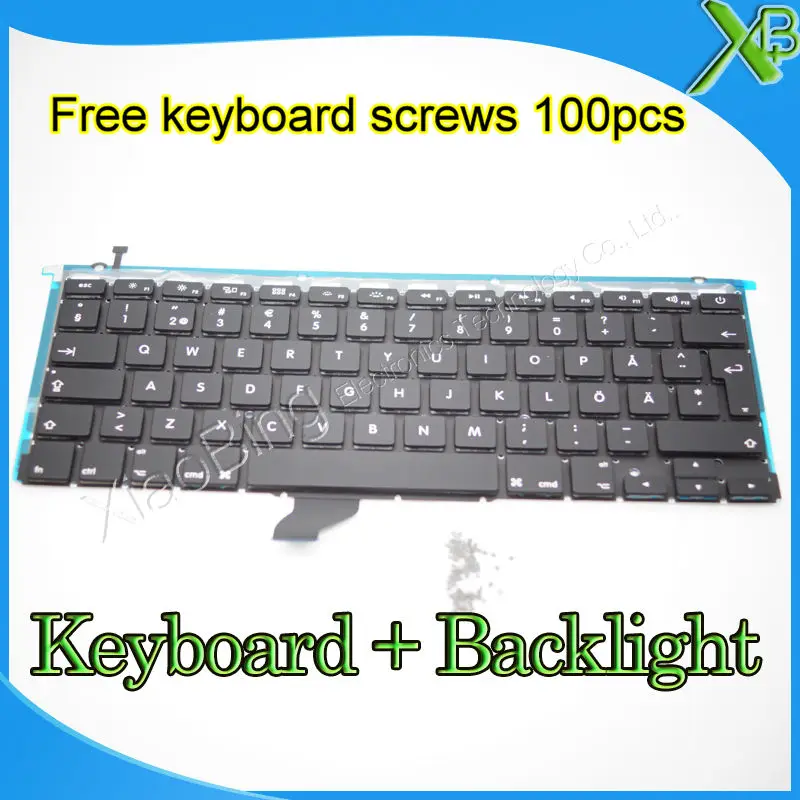 Совершенно новая шведская клавиатура для MacBook Pro Retina 13 3 дюйма A1502 SE с подсветкой и