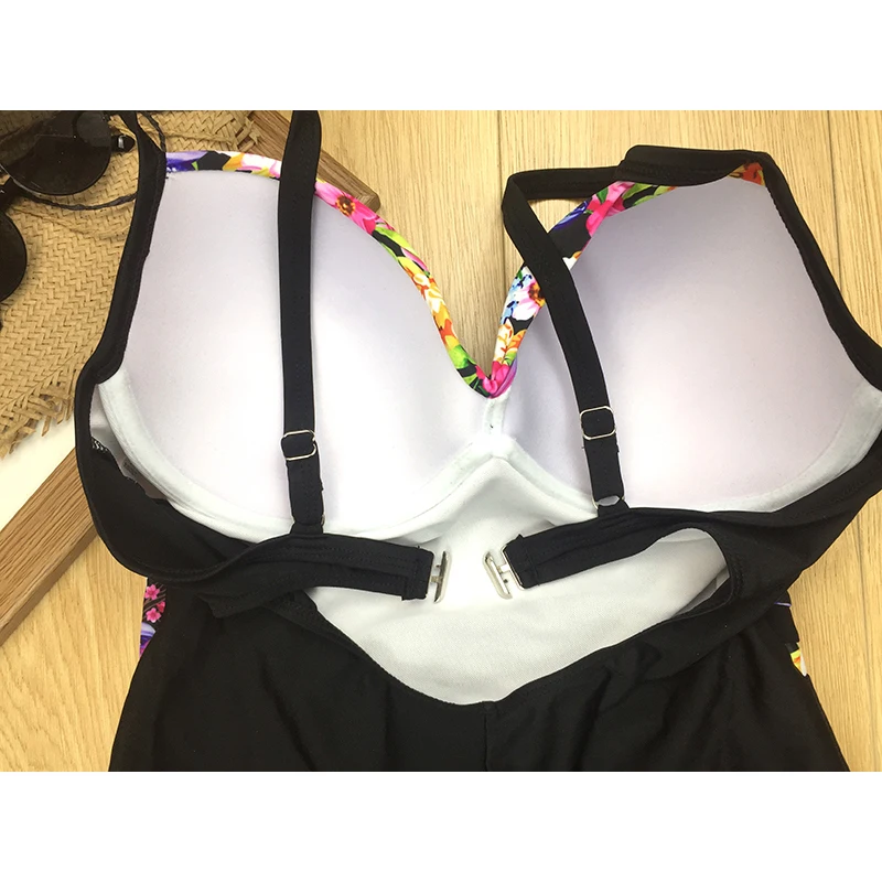 Сдельный купальник 2019 бюстгальтер с вкладышами пуш ап для женщин Цветочный