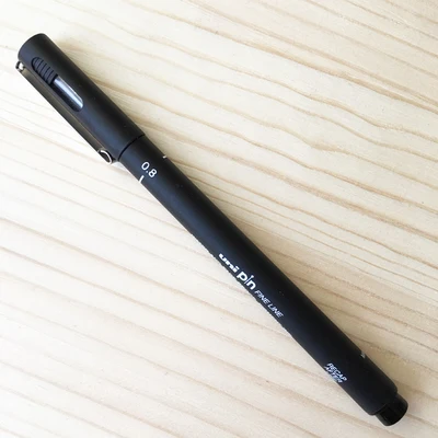 Япония Uni Pin Art Pigma paint ing Pen водостойкая и выцветающая линия краски ручка черный цвет товары для рукоделия пигментная ручка 005-08 - Цвет: 0.8mm