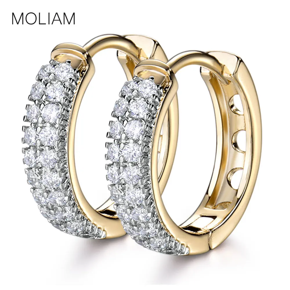 Женские серьги-кольца MOLIAM модные роскошные серьги с блестящим кристаллом