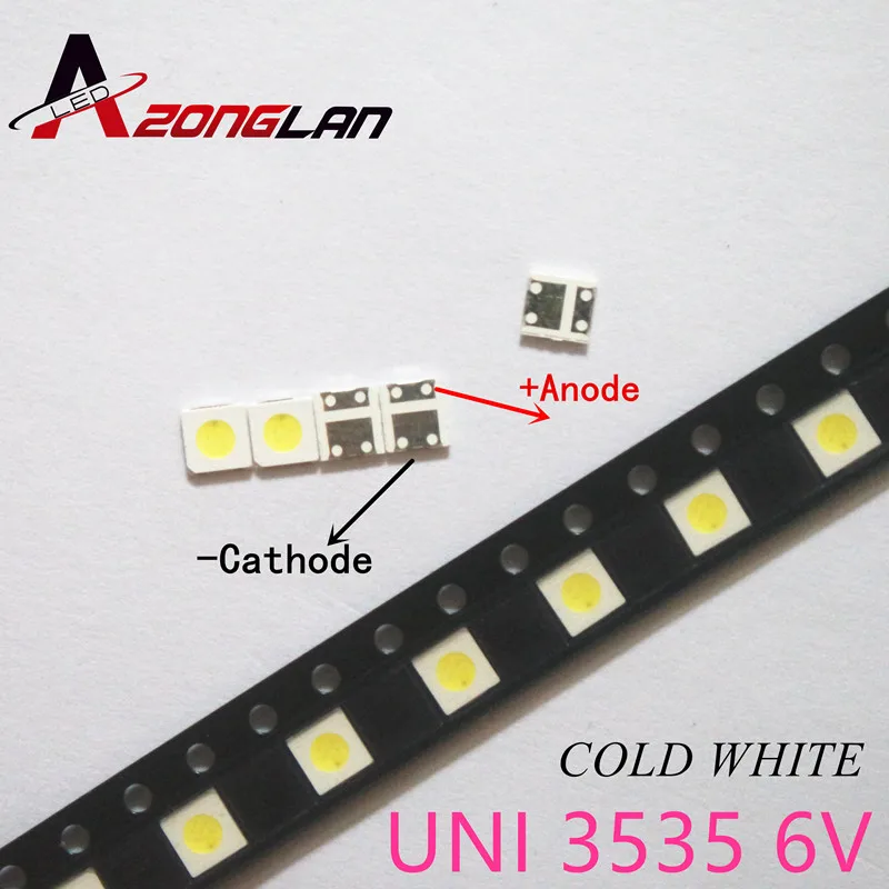 Светодиодная подсветка UNI LED 100PCS LCD TV 3535 светодиодный SMD лампа bead 1W 6V 3537 W холодный