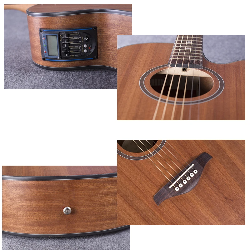 40 дюймов Акустическая народная гитара палисандр гриф Sapele Guitarra с пятью сегментами Equilibrium EQ Музыкальные инструменты