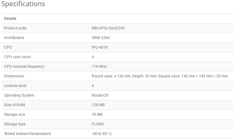 MikroTik RBcAPGi-5acD2nD cAP ac Двухдиапазонная 802.11ac беспроводная точка доступа