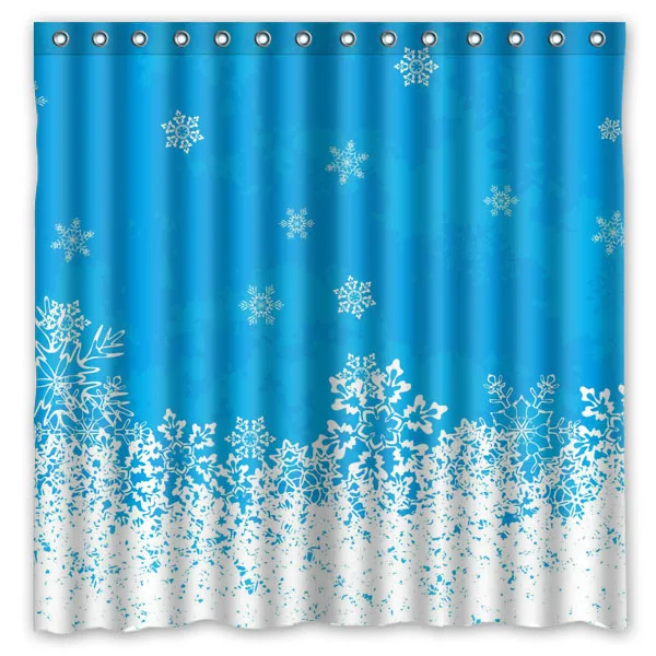 Snowflake Pattern Bathroom Decorative Curtain Waterproof Polyester Eco-Friendly DIY Shower Curtains 180*180cm | Дом и сад