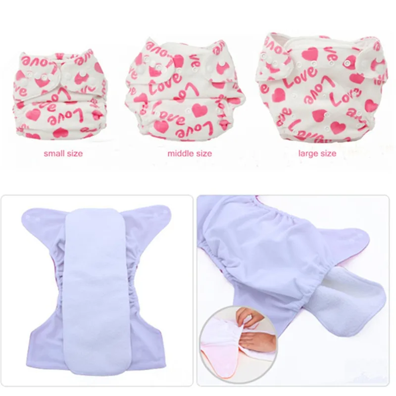 Washable Reusable Baby Cloth Diaper Cover Adjustable Waterproof Nappy Fleece With 1pc Microfiber Insert | Мать и ребенок