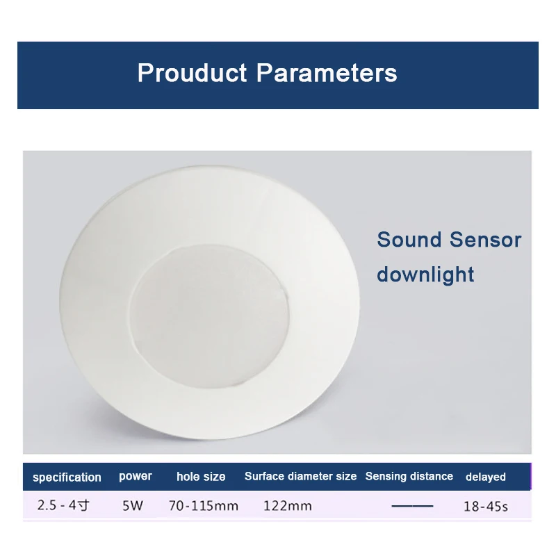 LED 5w Sound light Infrared Human Body Sensor Downlight Radar nd Lamp Control Induction Ceiling Down | Лампы и освещение