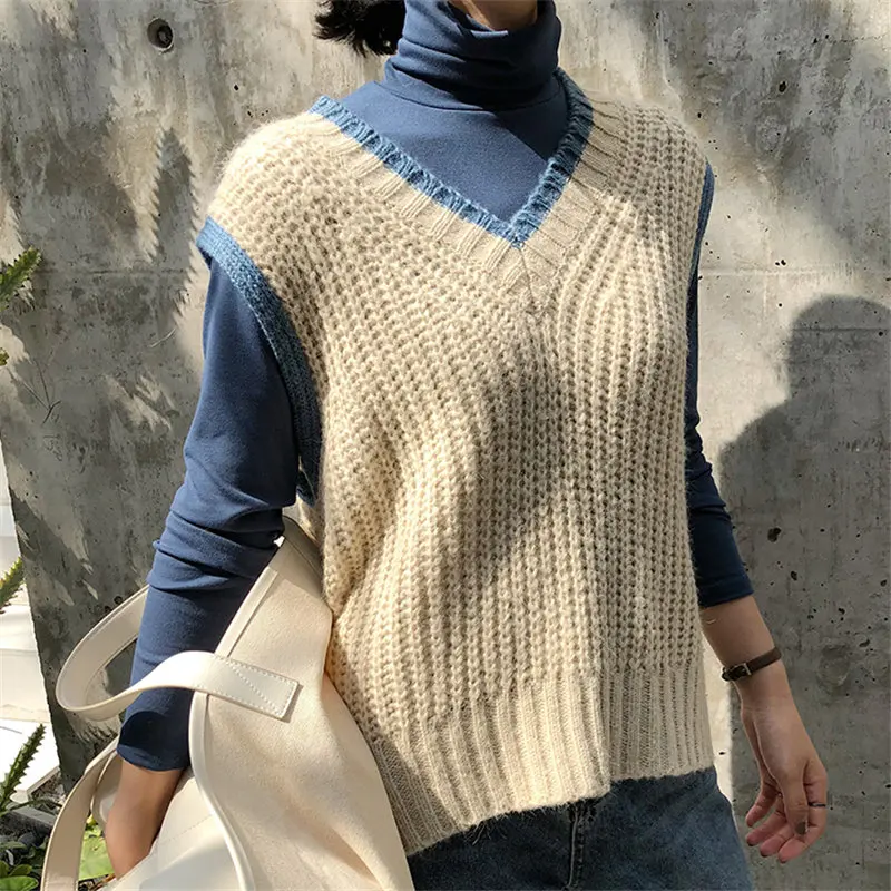 HziriP короткий свободный шикарный жилет мохер мягкий простой новинка 2019 осень