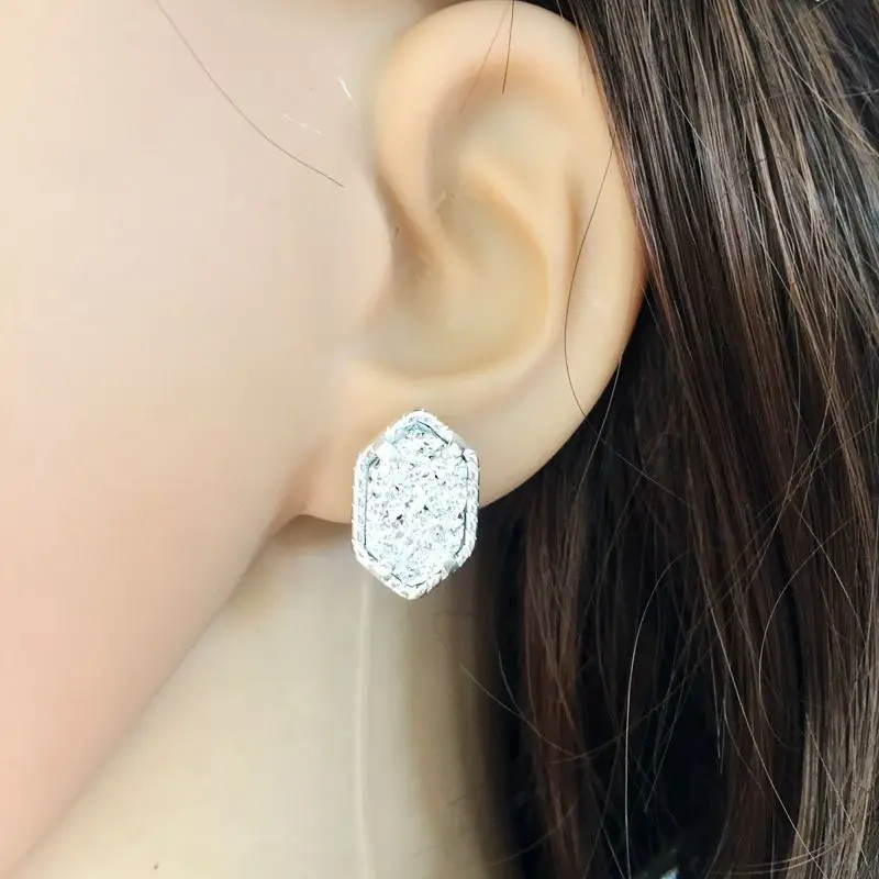 10 цветов Drusy Роскошные серьги гвоздики черные druzy геометрические посеребренные