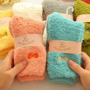 12 пар/лот новые зимние женские носки из кораллового флиса толстые теплые