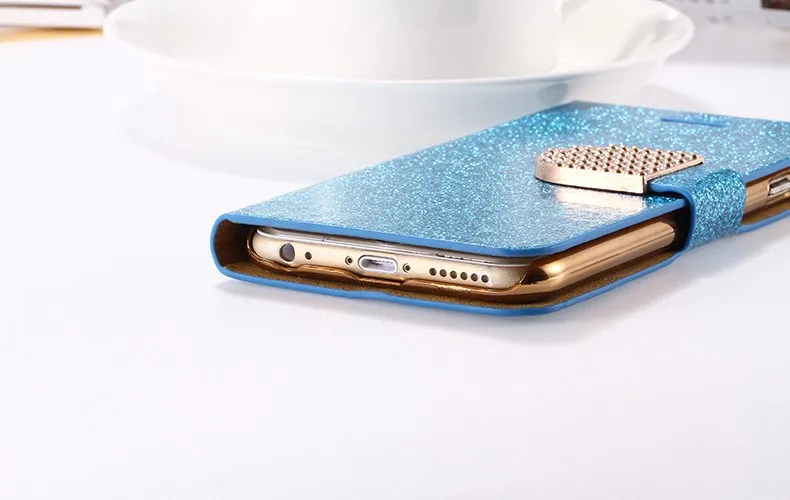 Милый блестящий чехол для телефона Dimaond iPhone 6 6S Plus 5 5S SE шикарный флип-кошелек