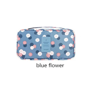 Blue flowers Дорожная женская сумка для хранения бюстгальтеров дамский косметический Органайзер для макияжа нижнее белье организация выходных Ночное нижнее белье аксессуары - Цвет: Blue flowers