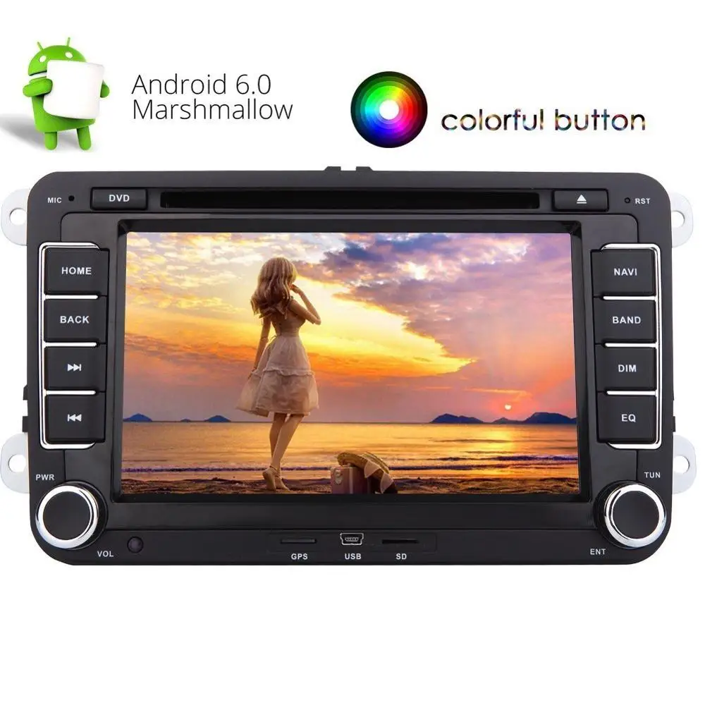 Android 6 0 2Din автомобильный Стерео Авторадио dvd плеер для Jetta Golf EOS поддержка gps Nav