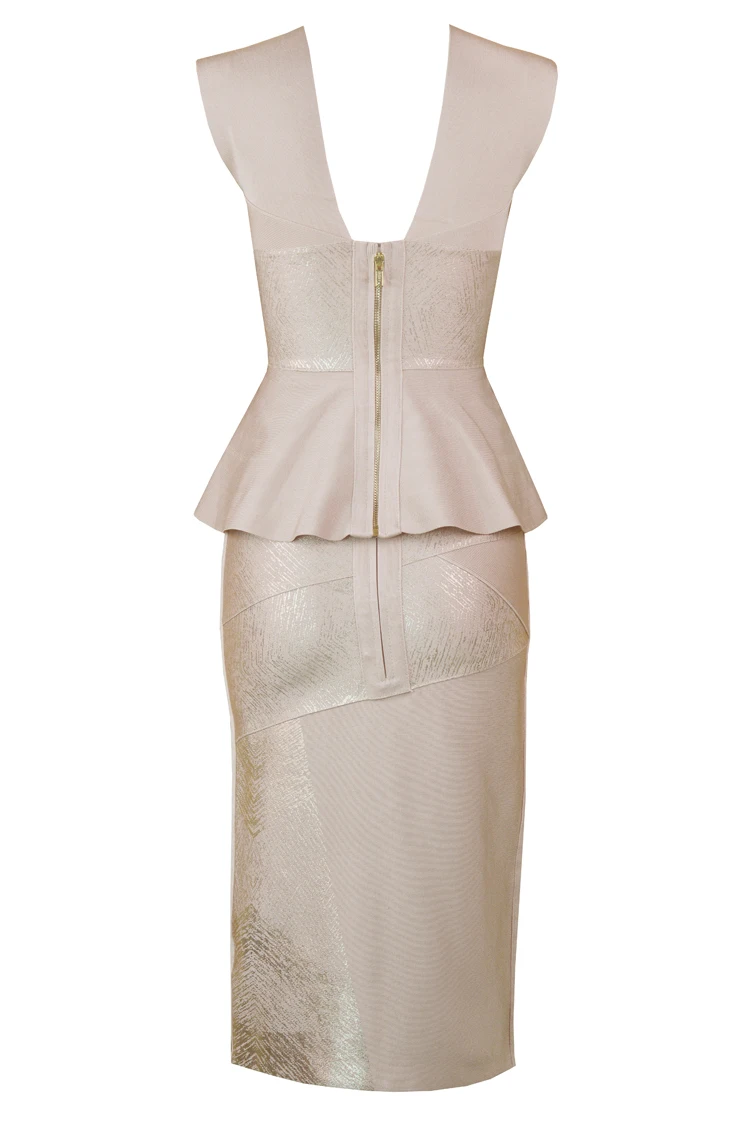 Одежда высшего качества пикантные V шеи оборками 2 шт. Бандажное платье 2018