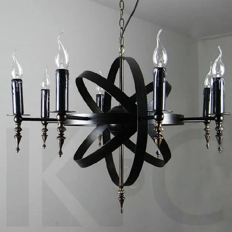 Кованые искусство черный цвет старинные кулон люстра украшение дома свет