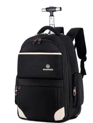 Black 19 Inch Мужские Оксфордские дорожные сумки на колесиках, дорожные рюкзаки на колесиках, женские рюкзаки на колесиках, мужские деловые чемоданы - Цвет: Black 19 Inch