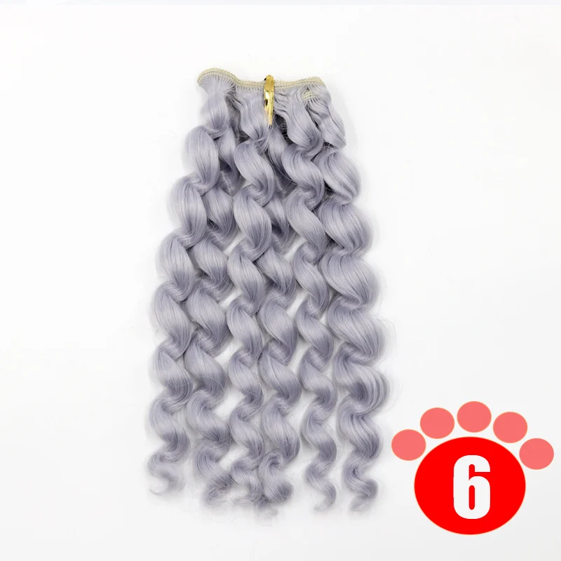 colour 6 Msiredoll bjd парик аксессуары 1 шт. 20*100 см волосы куклы для 1/3 1/4 1/6 1/12 вьющиеся кукольные волосы bjd парик diy - Цвет: colour 6
