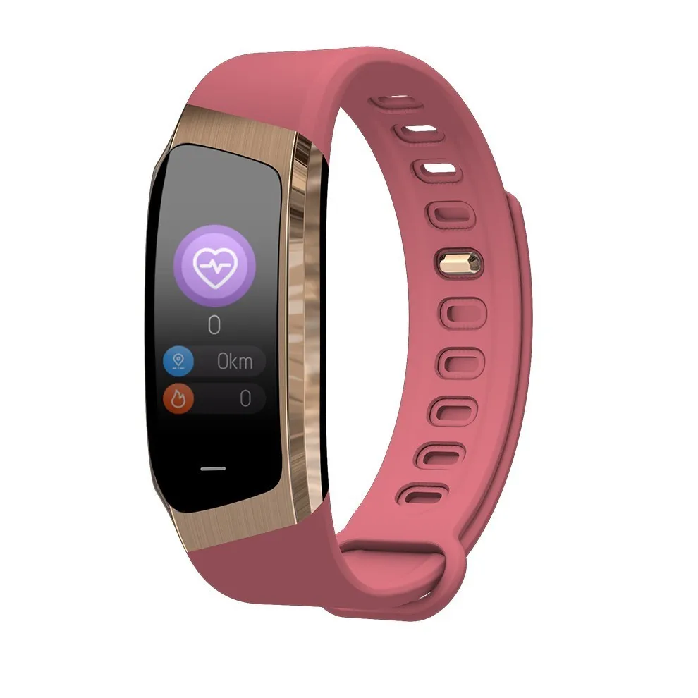 Pink and gold Смарт-часы SeenDa E18, спортивные мужские наручные часы, фитнес-трекер, Смарт-часы для Android и IOS телефона, Bluetooth, женские Смарт-часы - Цвет: Pink and gold