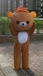 Медведь талисман костюмы талисмана Rilakkuma костюмы для взрослых на Хэллоуин для рождественской вечеринки