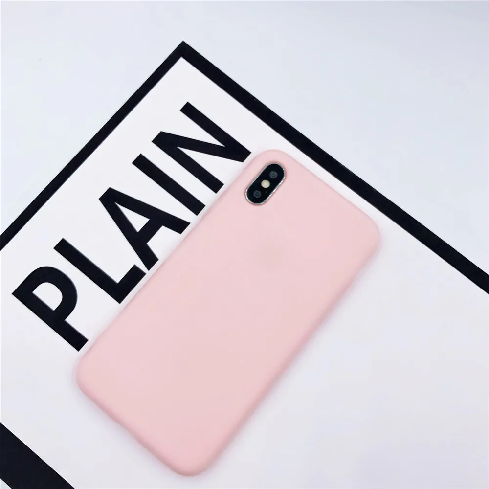 Яркие 360 Чехлы для iPhone 6 6S Plus X из мягкого силикона для iPhone 8 Plus, чехол из ТПУ для iPhone 7 8 Plus, чехлы - Цвет: Pink