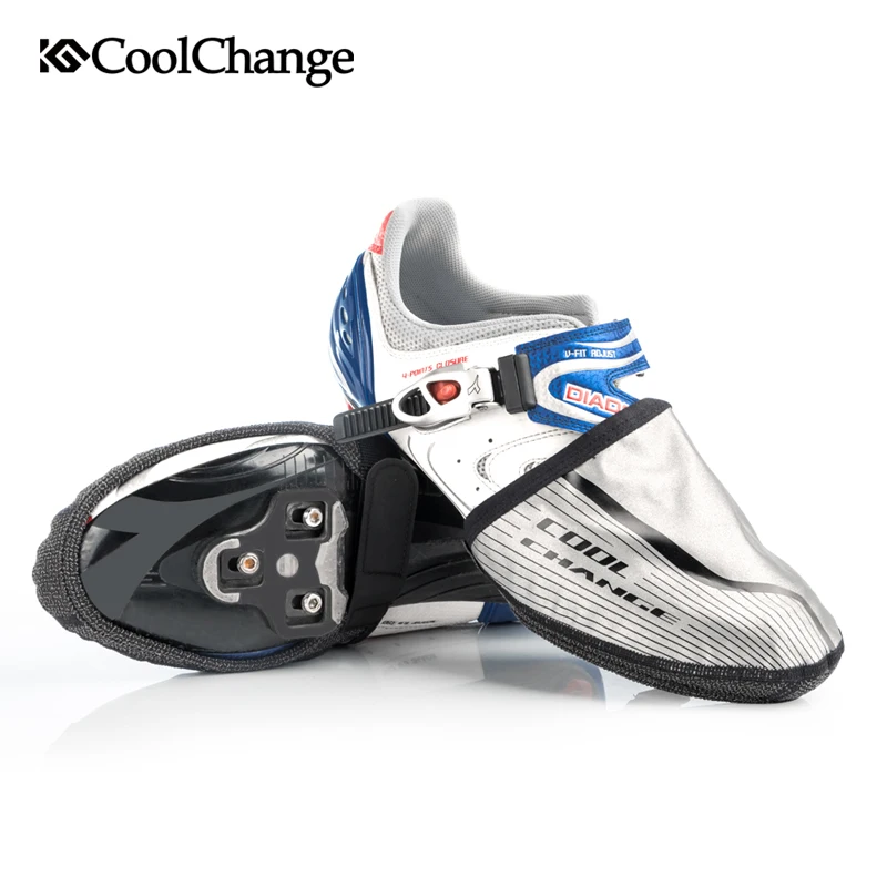 

CoolChange Cycling Shoe Cover Windproof Reflective Sports Bike Lock Shoe Cover Lycra Elastic Half Palm Bicycle Overshoes Unisex