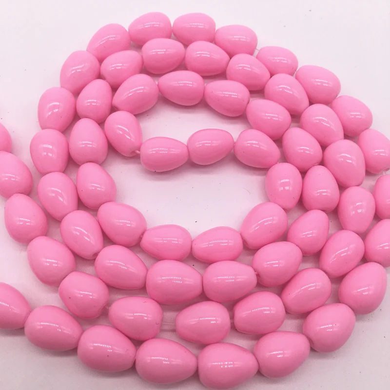 

NEW 5x7mm/6x9mm/8x11mm Pink Teardrop Shape Glass Loose Spacer Charm Beads For Necklace Bracelet Jewelry Making Wholesale
