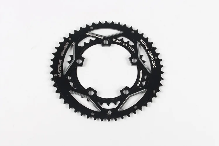 RACEWORK BCD 110/130 мм 35/50T овальный двойной дисковый Звездочка MTB Горный Дорожный велосипед звездочка цепной кольцо