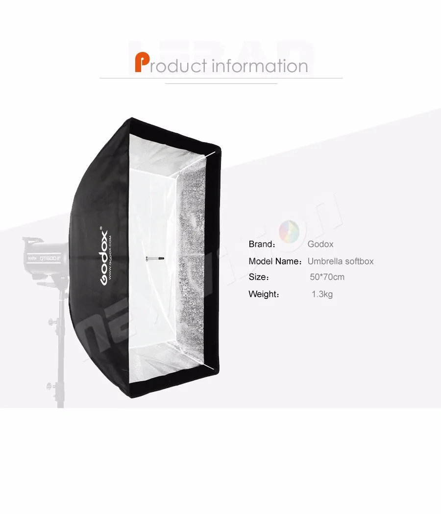 Godox SB-UE 50x70 см 16,7* дюйма Портативный Прямоугольный Зонт софтбокс с креплением Bowens для студийной вспышки DDE300 DE400 SK300