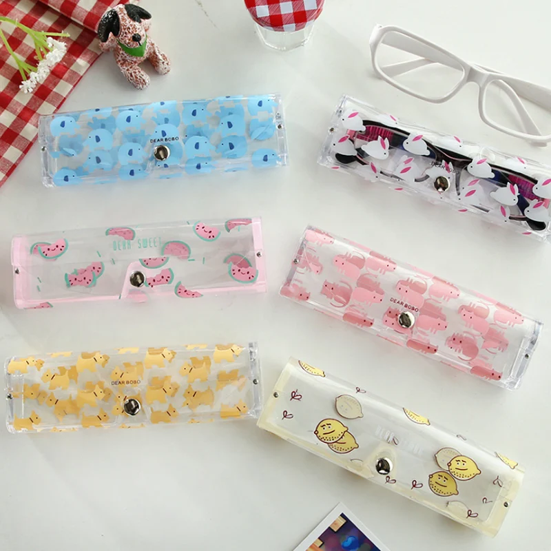 2018 очки футляр из пвх коробка прозрачные для чтения очков пластика близоруких