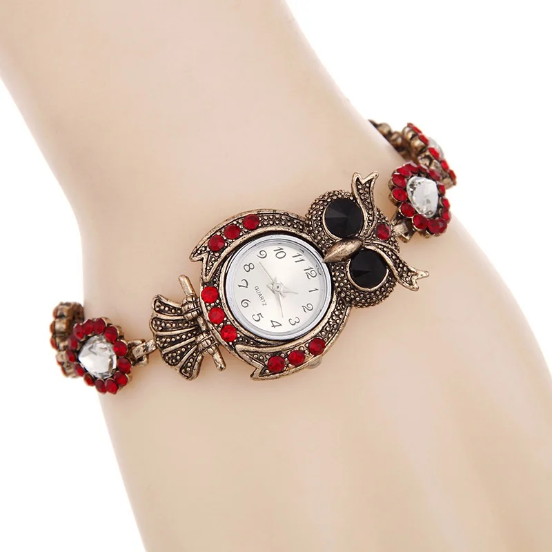 BOLINGDUN винтажные кварцевые часы люксовый бренд Сова модные женские с браслетом
