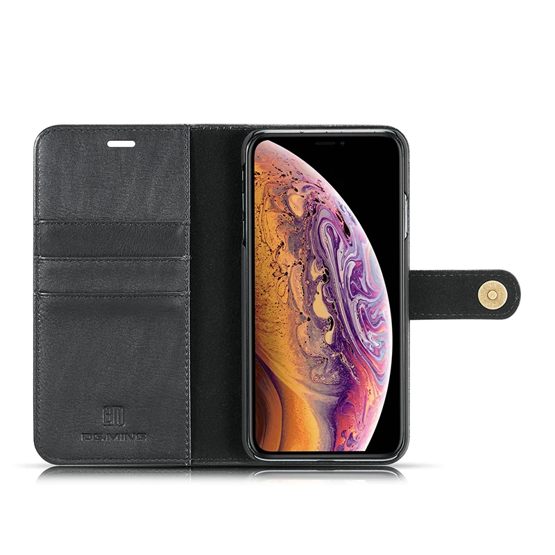 Роскошный чехол из коровьей кожи для iPhone X XR XS Max Магнитный кошелек 8 7 Plus 6 6S 5 5S SE