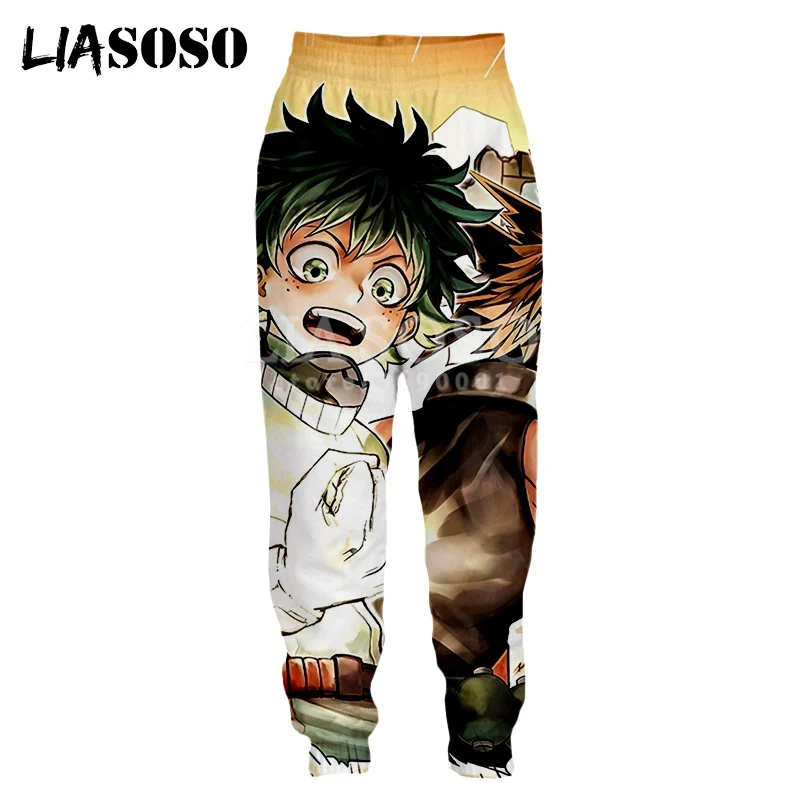 1 LIASOSO, 3d принт, унисекс, мужские и женские спортивные штаны, Boku no Hero Academy, повседневные тренировочные штаны, джоггеры, штаны My Hero Academy, X0730 - Цвет: 1